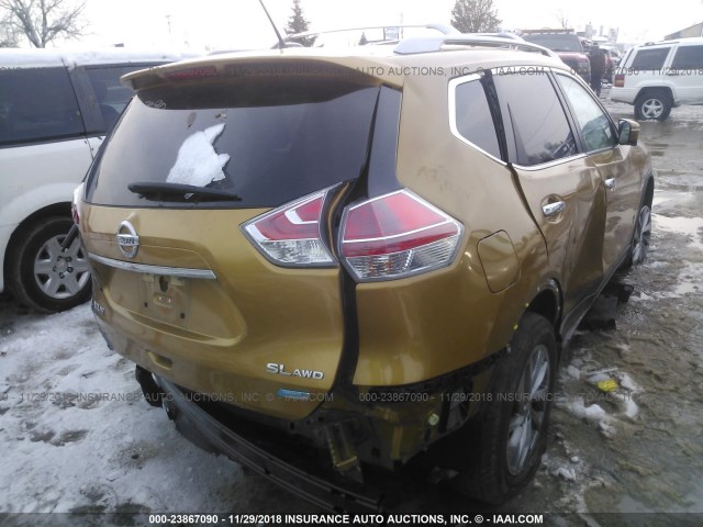 5N1AT2MV3EC782938 - 2014 NISSAN ROGUE S/SL/SV GOLD photo 4