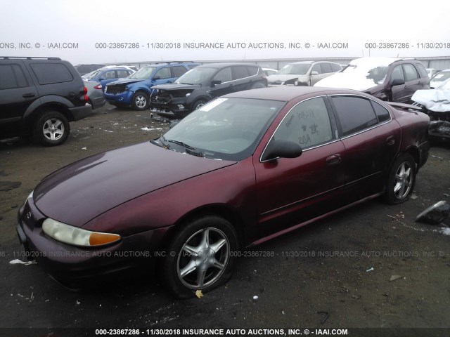 1G3NL52E82C168411 - 2002 OLDSMOBILE ALERO GL RED photo 2