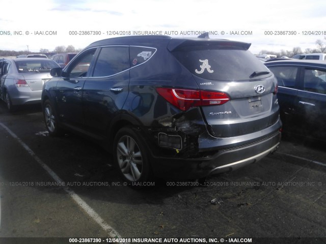 5XYZUDLA7EG220129 - 2014 HYUNDAI SANTA FE SPORT  BLUE photo 3