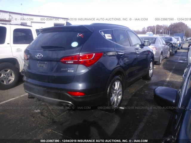 5XYZUDLA7EG220129 - 2014 HYUNDAI SANTA FE SPORT  BLUE photo 4