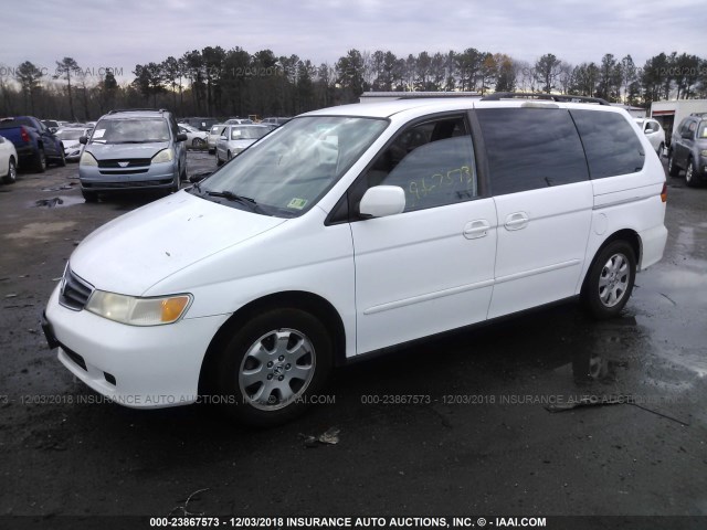 5FNRL18904B108603 - 2004 HONDA ODYSSEY EXL WHITE photo 2