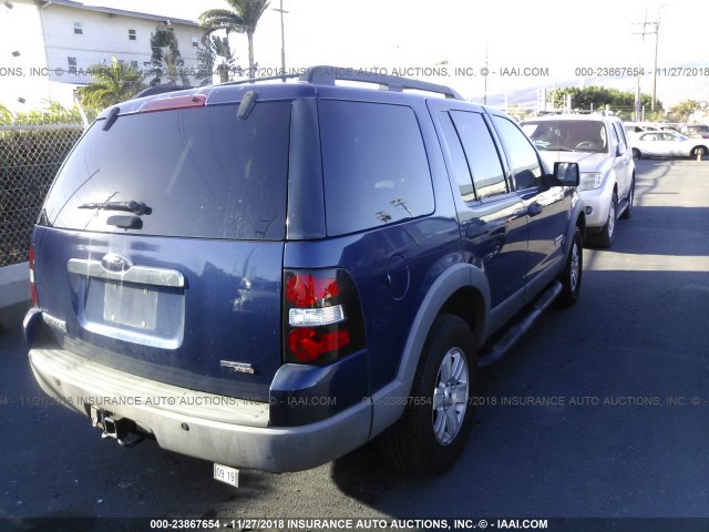 1FMEU63E66ZA01366 - 2006 FORD EXPLORER XLT BLUE photo 4