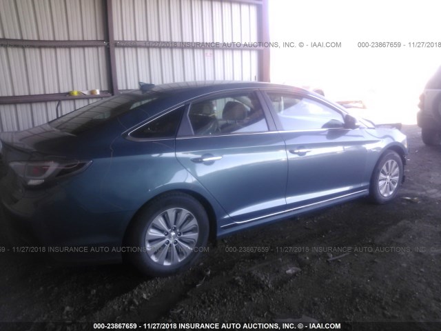 KMHE24L14GA022112 - 2016 HYUNDAI SONATA HYBRID/SE BLUE photo 4