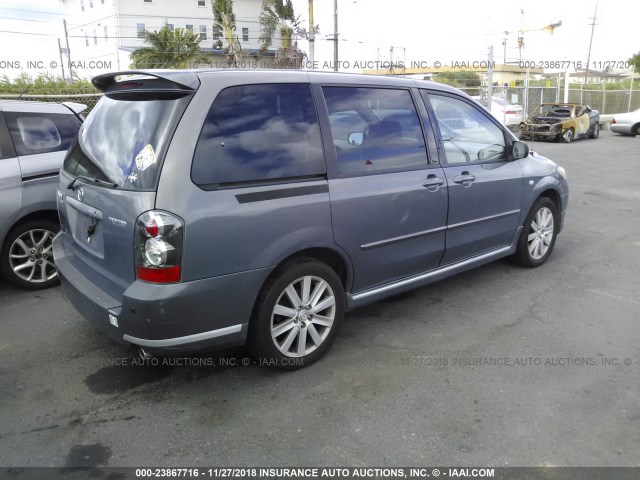 JM3LW28A260556931 - 2006 MAZDA MPV WAGON GRAY photo 4