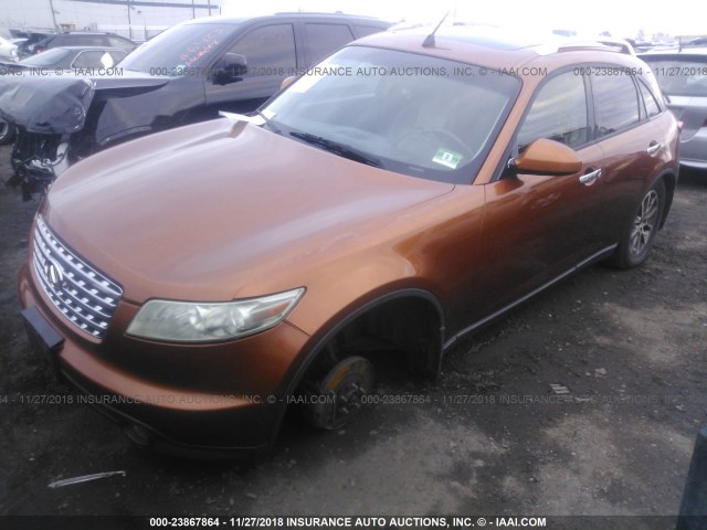 JNRAS08W04X213812 - 2004 INFINITI FX35 ORANGE photo 2