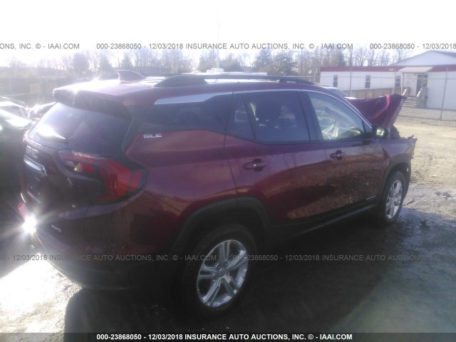 3GKALTEV1JL254729 - 2018 GMC TERRAIN SLE MAROON photo 4