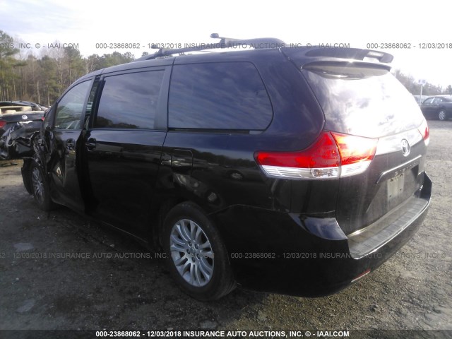 5TDYK3DCXBS133609 - 2011 TOYOTA SIENNA XLE/LIMITED BLACK photo 3