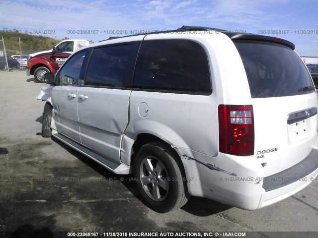 2D4RN5DX2AR125010 - 2010 DODGE GRAND CARAVAN SXT WHITE photo 3