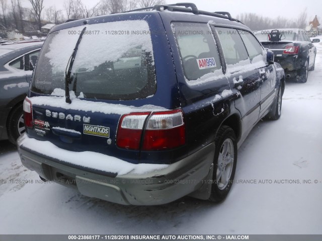 JF1SF65501H712239 - 2001 SUBARU FORESTER S BLUE photo 4
