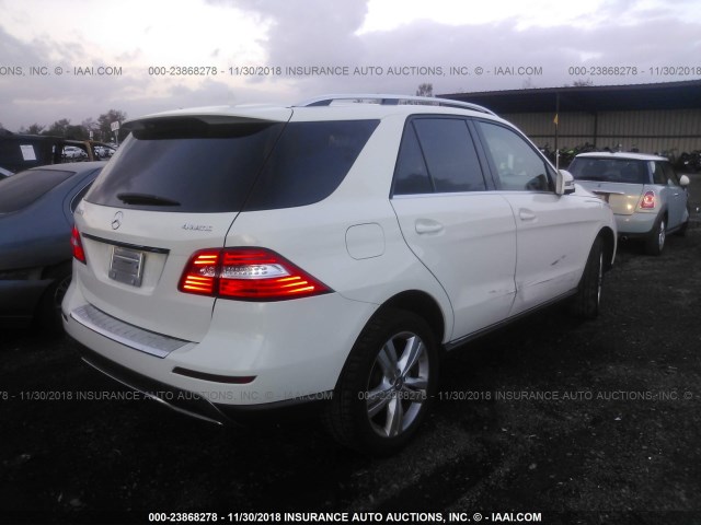 4JGDA5HB6DA180162 - 2013 MERCEDES-BENZ ML 350 4MATIC WHITE photo 4