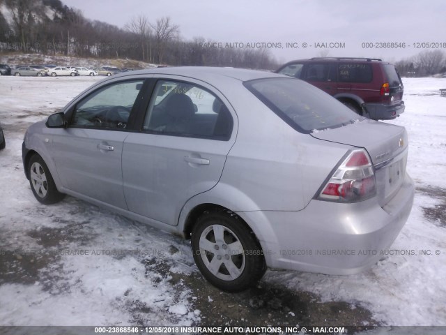 KL1TD56658B092742 - 2008 CHEVROLET AVEO LS SILVER photo 3