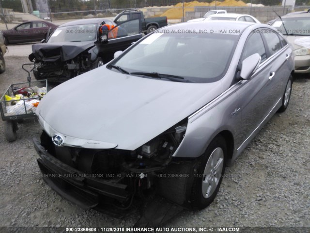 KMHEC4A43BA000699 - 2011 HYUNDAI SONATA HYBRID SILVER photo 2