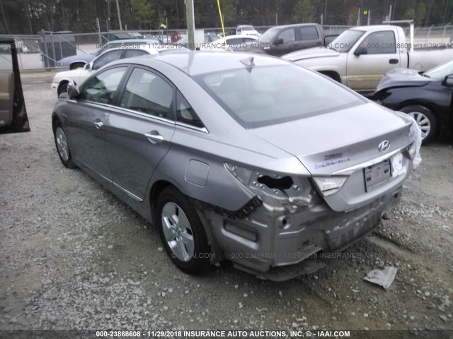 KMHEC4A43BA000699 - 2011 HYUNDAI SONATA HYBRID SILVER photo 3