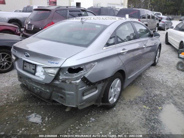 KMHEC4A43BA000699 - 2011 HYUNDAI SONATA HYBRID SILVER photo 4