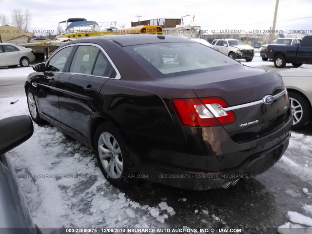 1FAHP2EW3CG104409 - 2012 FORD TAURUS SEL BROWN photo 3