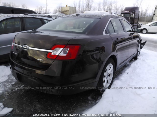 1FAHP2EW3CG104409 - 2012 FORD TAURUS SEL BROWN photo 4