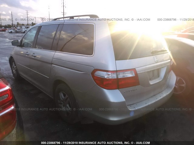 5FNRL38746B089938 - 2006 HONDA ODYSSEY EXL SILVER photo 3