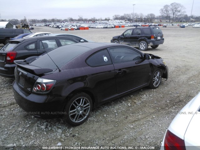 JTKDE167280255055 - 2008 TOYOTA SCION TC მუქწითელი ფოტო 4