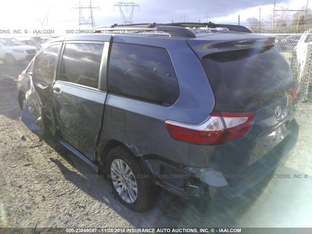 5TDYK3DC7GS717067 - 2016 TOYOTA SIENNA XLE/LIMITED BLUE photo 3