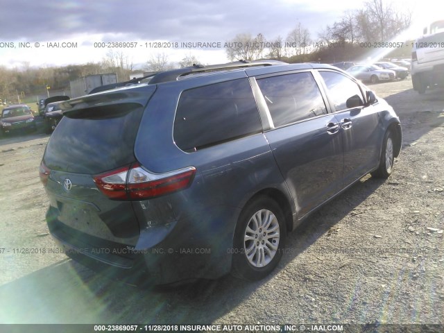 5TDYK3DC7GS717067 - 2016 TOYOTA SIENNA XLE/LIMITED BLUE photo 4