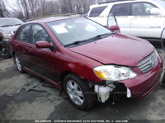 1NXBR32E23Z177358 - 2003 TOYOTA COROLLA CE/LE/S RED photo 1