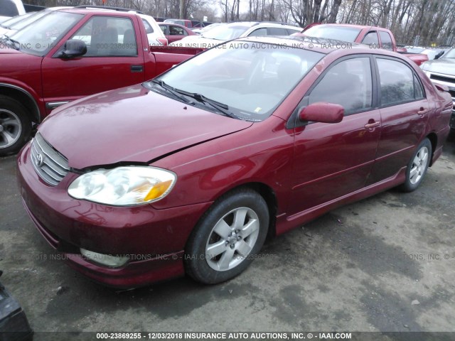 1NXBR32E23Z177358 - 2003 TOYOTA COROLLA CE/LE/S RED photo 2