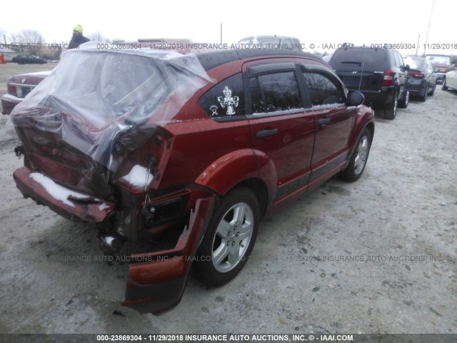 1B3HB48B78D764489 - 2008 DODGE CALIBER SXT ORANGE photo 4