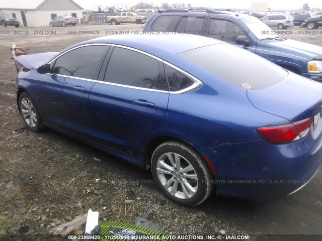 1C3CCCAB4FN653064 - 2015 CHRYSLER 200 LIMITED BLUE photo 3