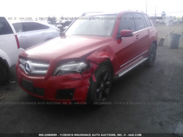 WDCGG8HB2AF328415 - 2010 MERCEDES-BENZ GLK 350 4MATIC RED photo 2