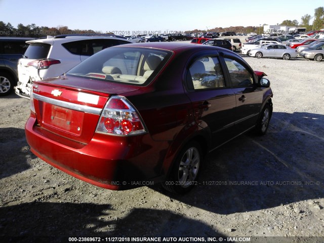 KL1TD5DE3AB073896 - 2010 CHEVROLET AVEO LS/LT BURGUNDY photo 4