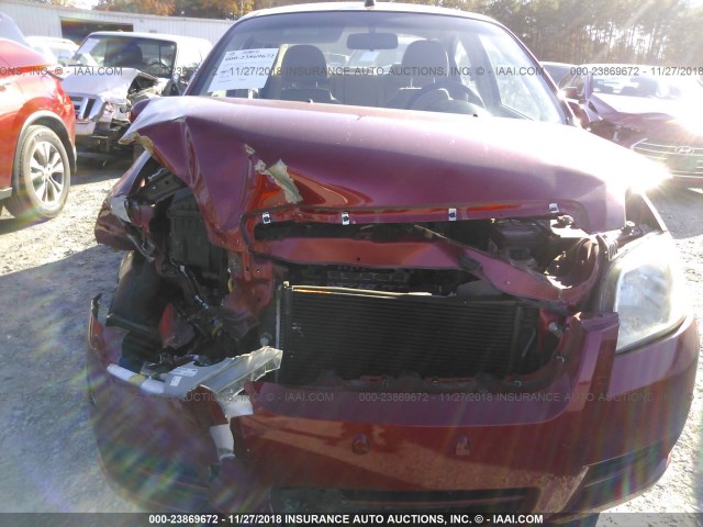 KL1TD5DE3AB073896 - 2010 CHEVROLET AVEO LS/LT BURGUNDY photo 6