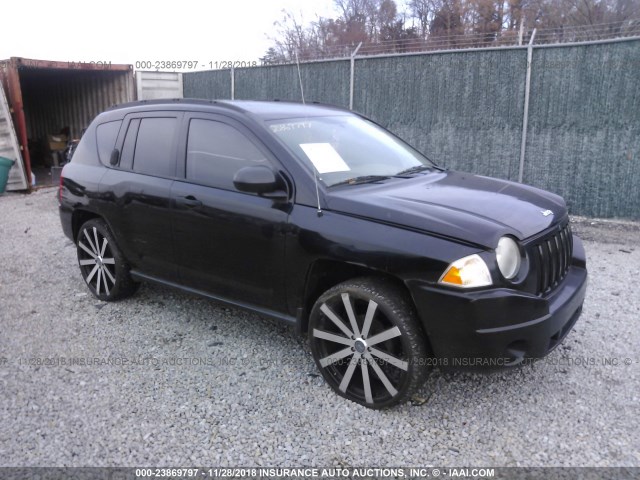 1J8FF47W17D138376 - 2007 JEEP COMPASS BLACK photo 1