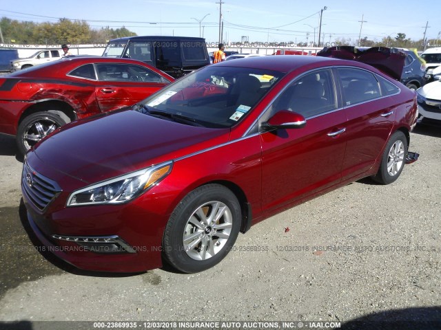 5NPE24AA0FH173012 - 2015 HYUNDAI SONATA ECO RED photo 2