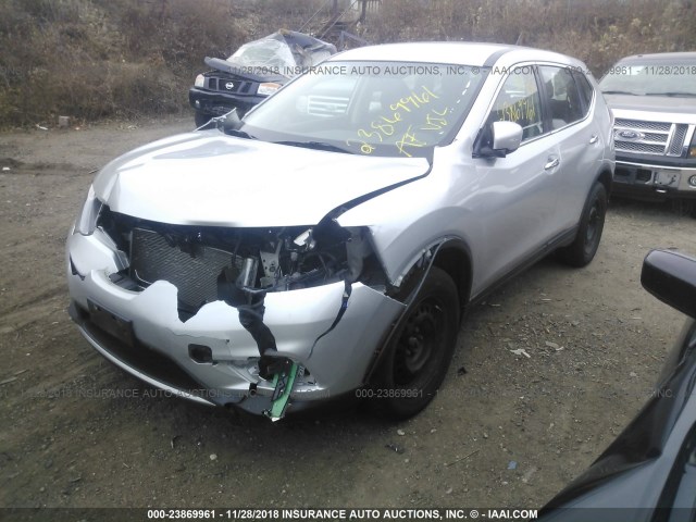 5N1AT2MV9EC867752 - 2014 NISSAN ROGUE S/SL/SV SILVER photo 2