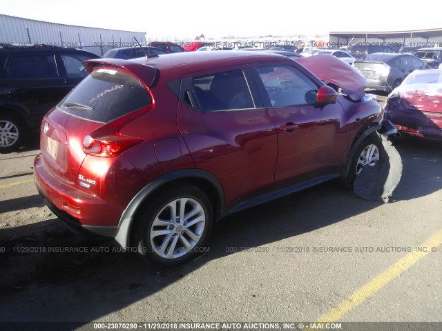 JN8AF5MV0DT218082 - 2013 NISSAN JUKE S/SV/SL RED photo 4