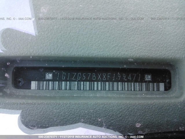 1G1ZG57BX8F199471 - 2008 CHEVROLET MALIBU LS 灰色 照片 9