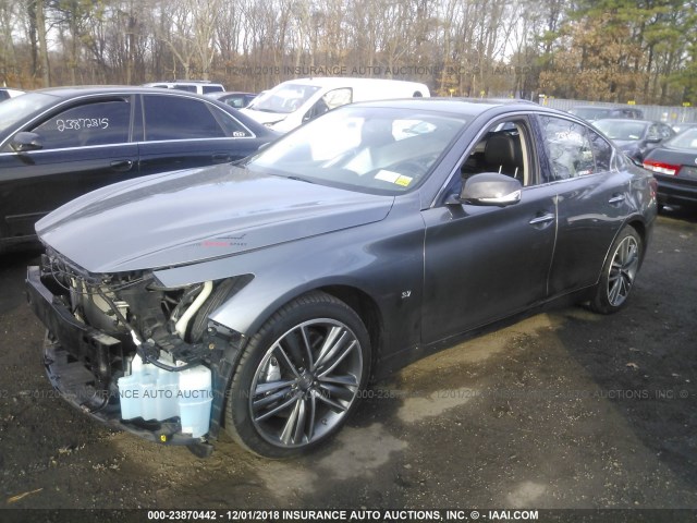 JN1BV7AR8EM697887 - 2014 INFINITI Q50 PREMIUM/SPORT GRAY photo 2