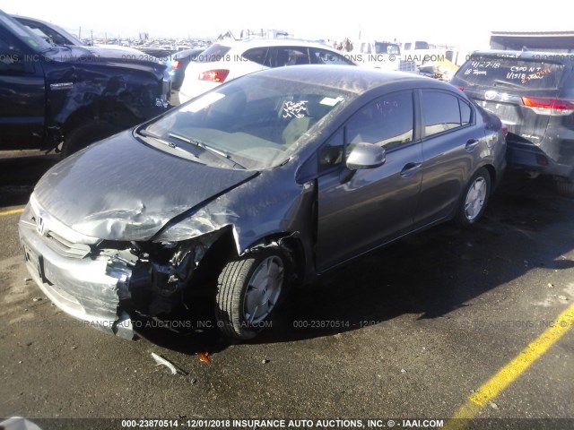 2HGFB2F61CH550675 - 2012 HONDA CIVIC HF GRAY photo 2