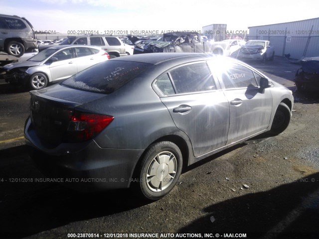 2HGFB2F61CH550675 - 2012 HONDA CIVIC HF GRAY photo 4