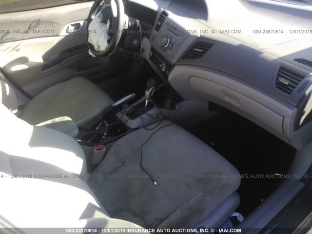 2HGFB2F61CH550675 - 2012 HONDA CIVIC HF GRAY photo 5