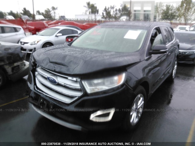 2FMTK3J82FBB34234 - 2015 FORD EDGE SEL BLACK photo 2