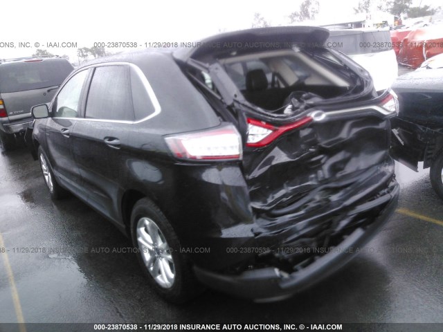 2FMTK3J82FBB34234 - 2015 FORD EDGE SEL BLACK photo 3