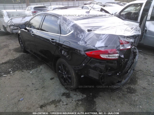 3FA6P0G71HR397681 - 2017 FORD FUSION S BLACK photo 3