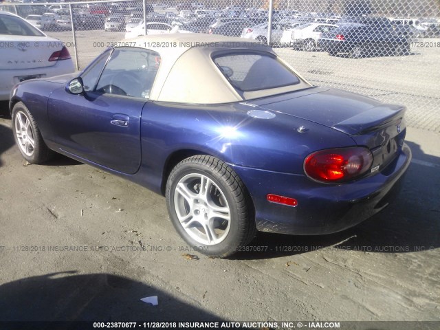 JM1NB353140403625 - 2004 MAZDA MX-5 MIATA LS BLUE photo 3