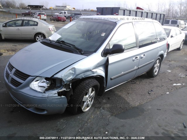 1D4GP45R36B742966 - 2006 DODGE CARAVAN SXT Light Blue photo 2