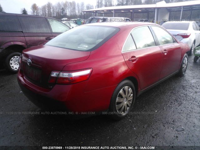 JTNBE46K773095994 - 2007 TOYOTA CAMRY NEW GENERAT CE/LE/XLE/SE RED photo 4