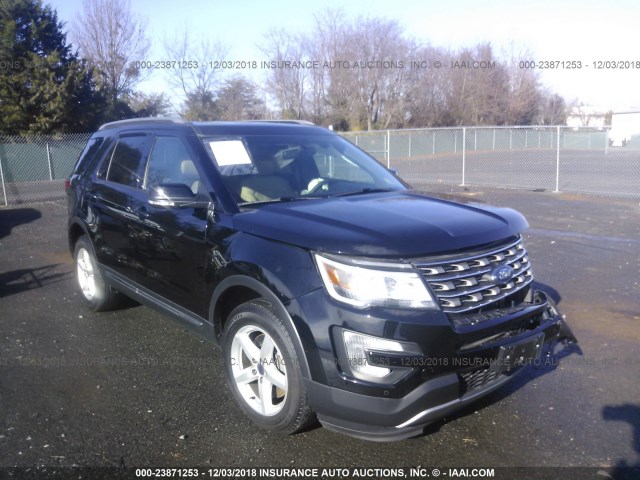 1FM5K8D85HGD50141 - 2017 FORD EXPLORER XLT BLACK photo 1