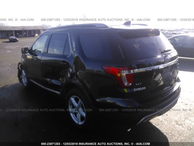 1FM5K8D85HGD50141 - 2017 FORD EXPLORER XLT BLACK photo 3