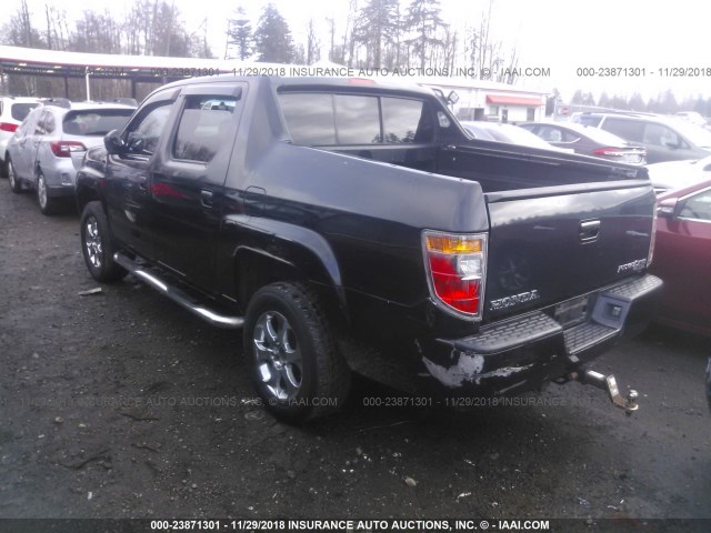 2HJYK16596H573193 - 2006 HONDA RIDGELINE RTL BLACK photo 3