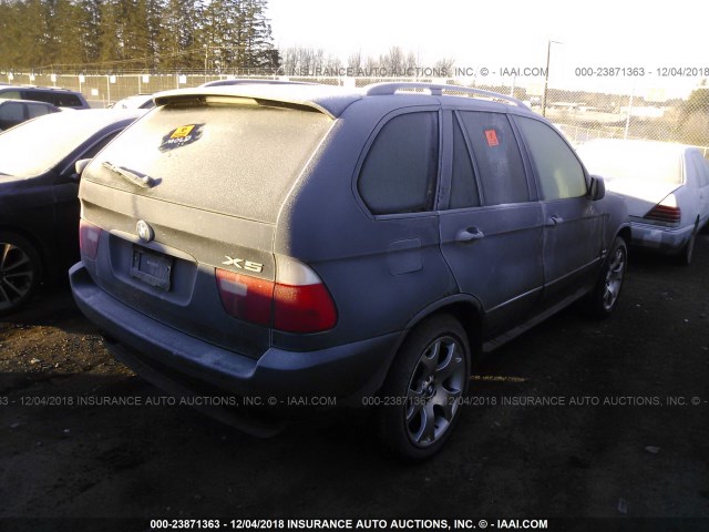 5UXFB33533LH40238 - 2003 BMW X5 4.4I GRAY photo 4